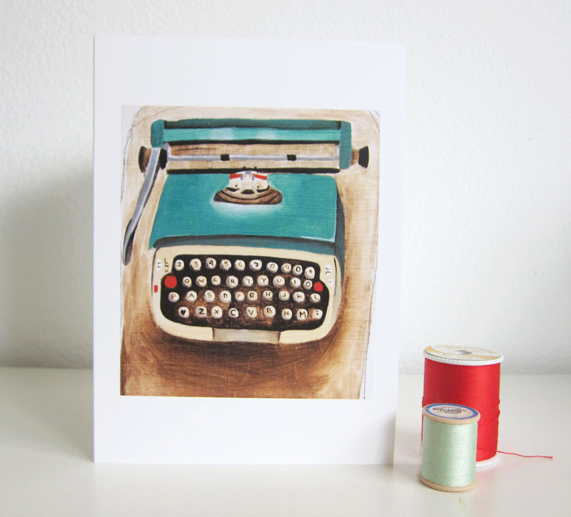 Typewriter note card