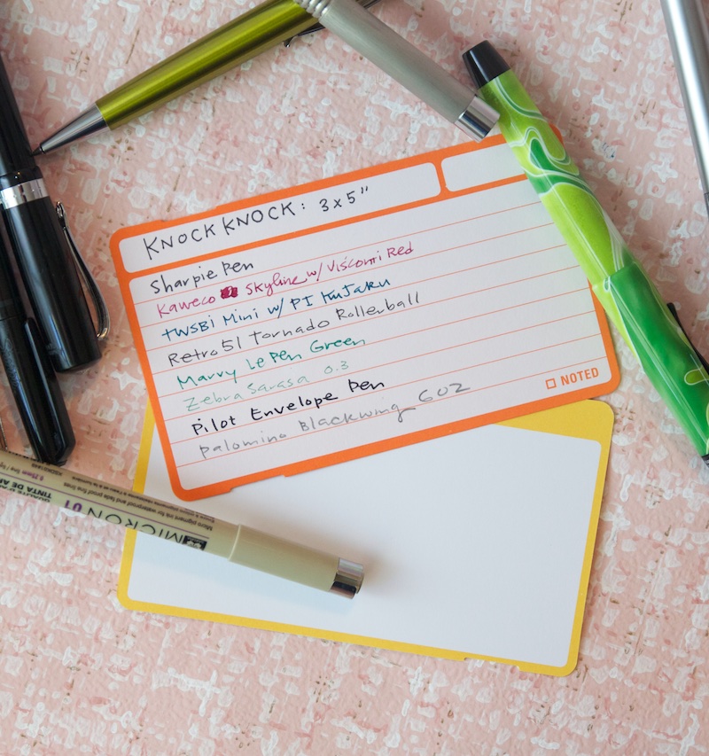 Knock Knock Index Cards Writing Samples
