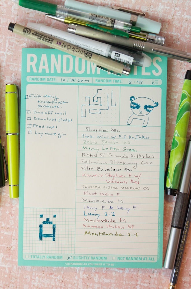 Knock Knock Random Notes Pad Writing Sample