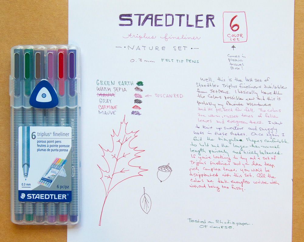 Pen Review Staedtler Triplus Fineliner Nature Colors 6colors Set