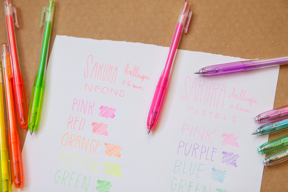 Pen Review Sakura Ballsign Neon & Pastel Sets The WellAppointed Desk