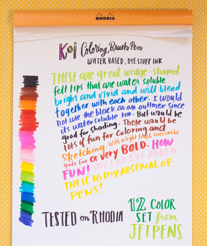 Review Koi Watercolor Brush Pens 12 Color Set The Well