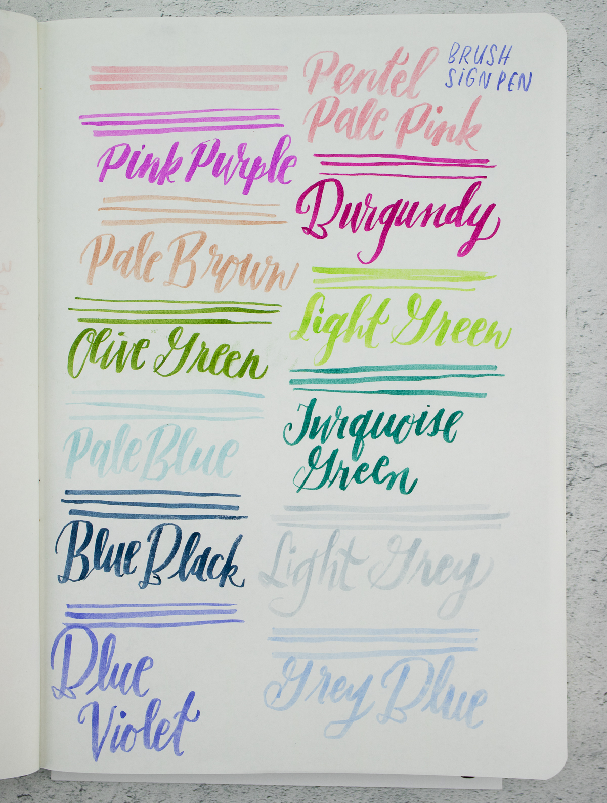 Pen Review: Pentel Fude Touch Brush Sign Pen 2020 Colors (12-Color